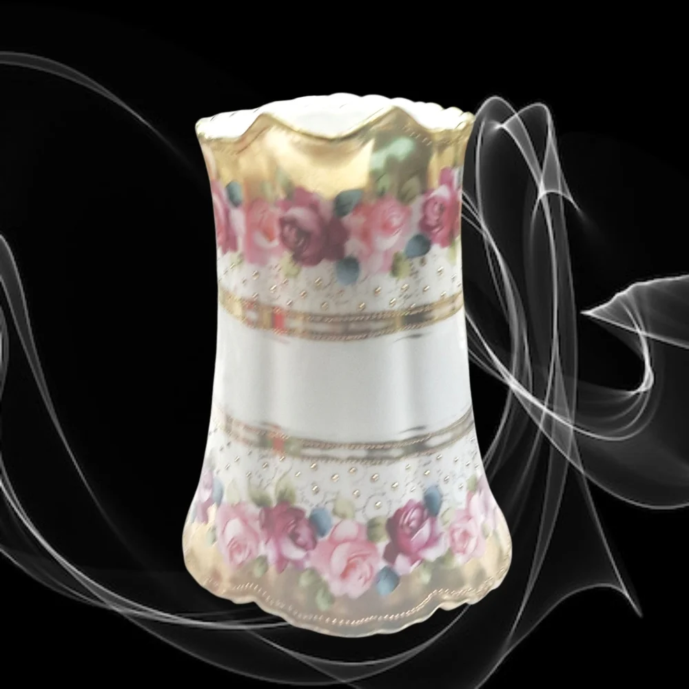 Large Handpainted Nippon Pitcher with Gold and Pink Roses